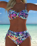 Elina | Bikini de Tirantes Finos con Estampado Abstracto