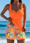 Abigail | Tankini Elegante con Falda Tropical