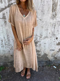 Marisol | Vestido maxi holgado con escote en V y caída fluida