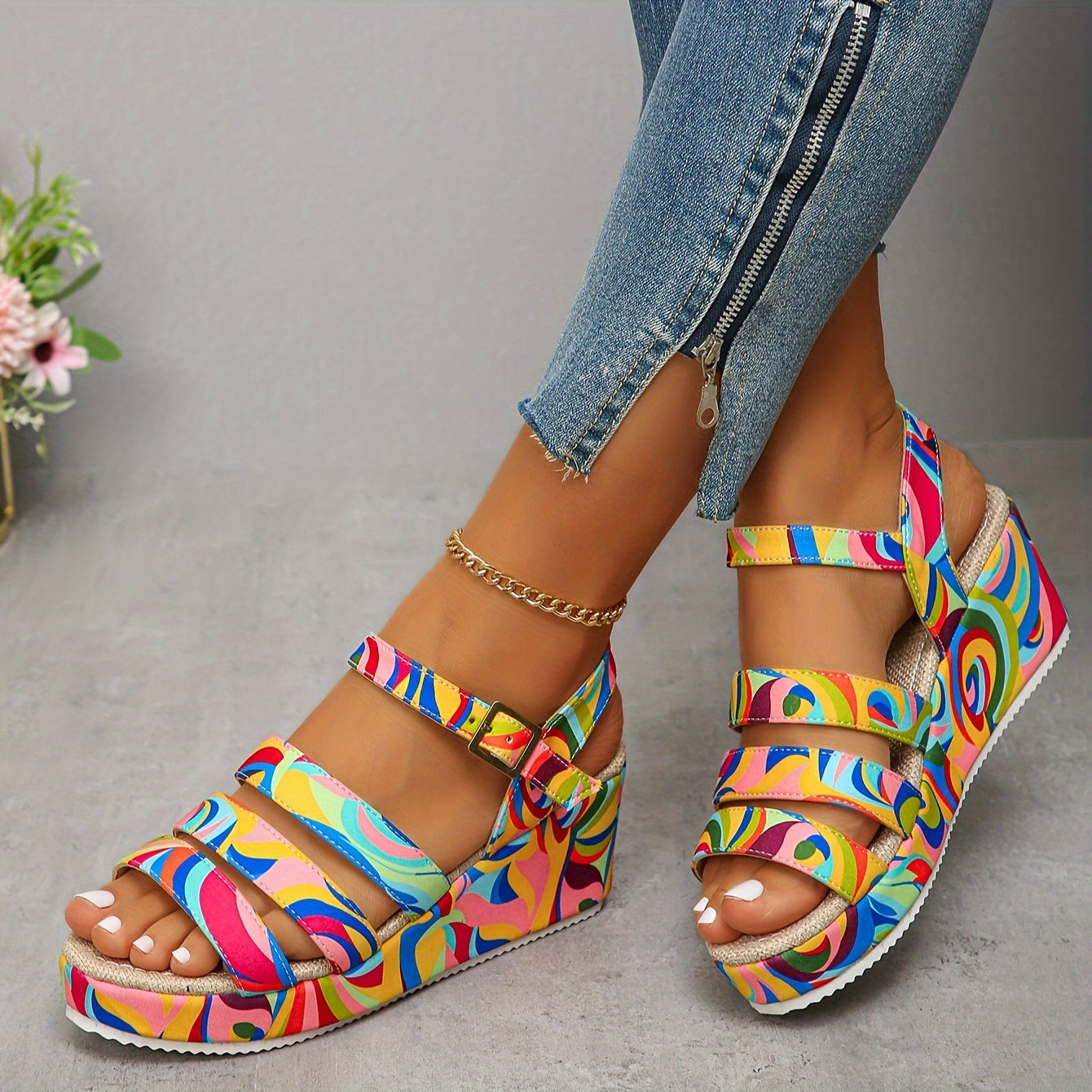 Elsie | Sandalias con tira en el tobillo y plataforma