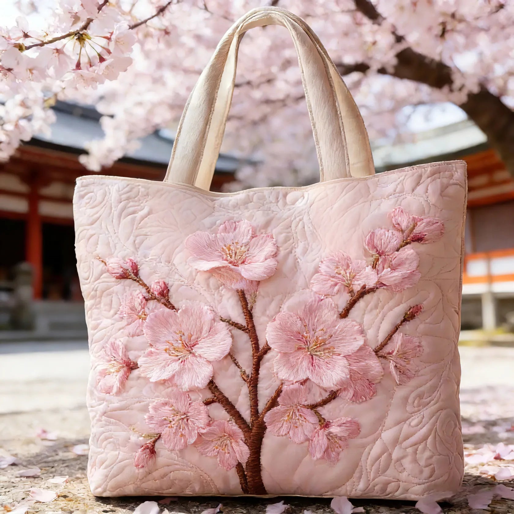 Serenidad en Flor | Bolsa Tote Acolchada Artesanal
