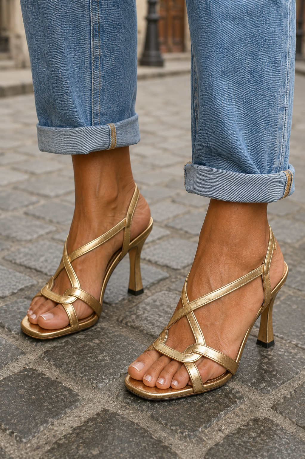 Elisabetta | Sandalias Doradas Encanto Verano