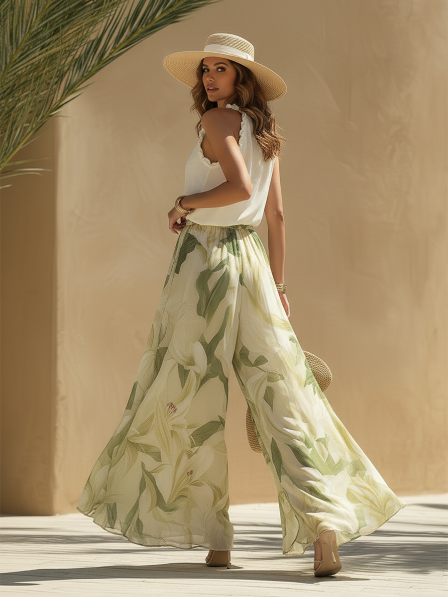 Lysandra | Conjunto Fluido Impreso de Lirio Elegante