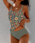Madeleine | Conjunto de Tankini con Estampado Floral Vintage