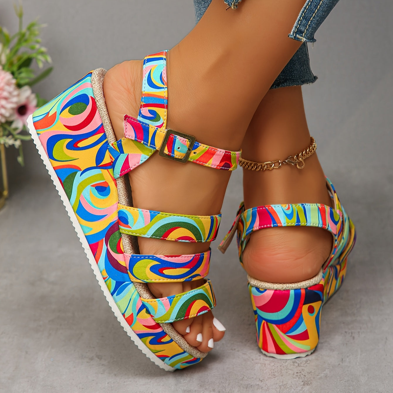 Elsie | Sandalias con tira en el tobillo y plataforma