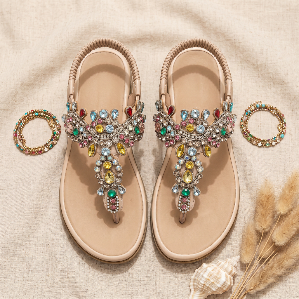 Marbella™  | Sandalias Informales Adornadas con Strass