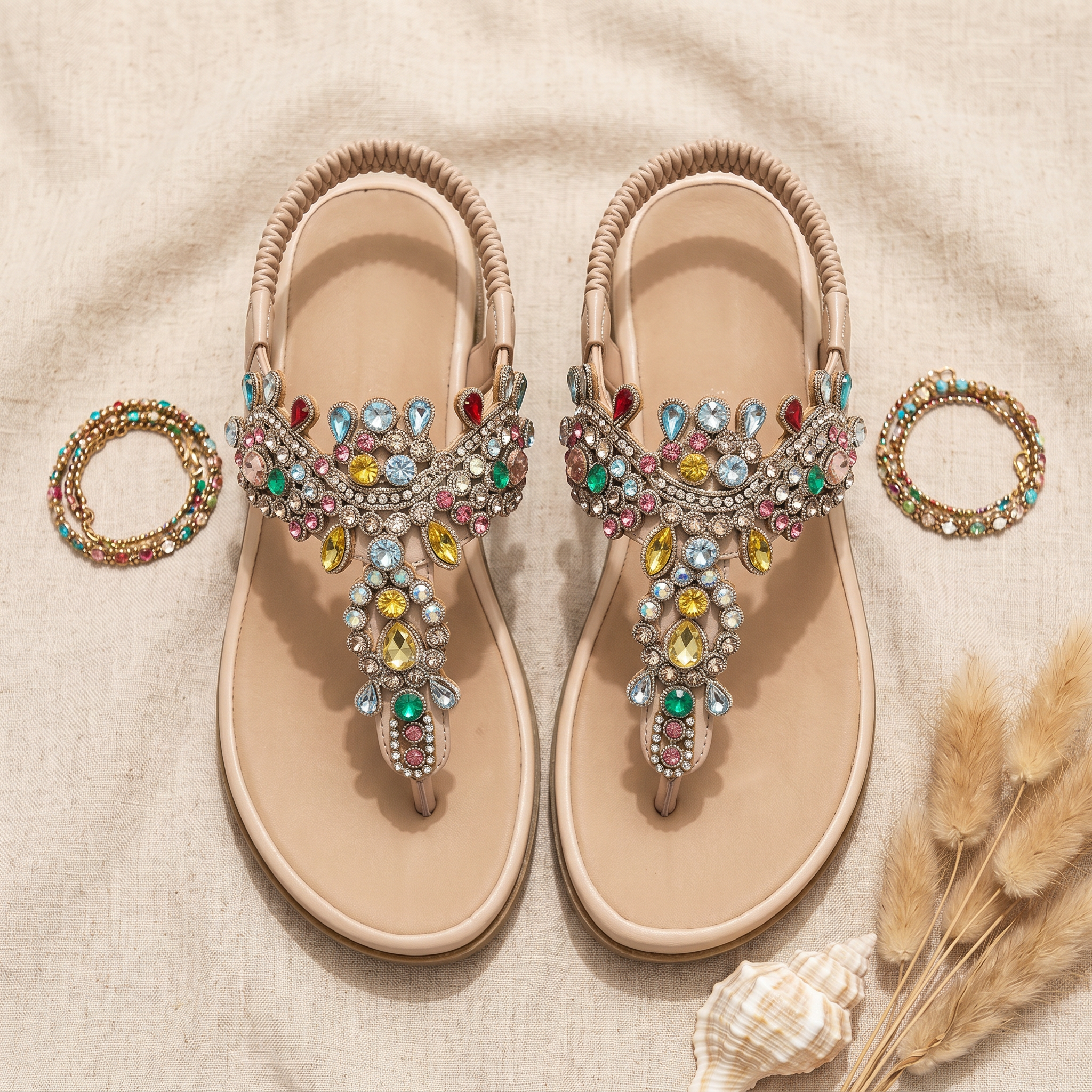 Marbella™  | Sandalias Informales Adornadas con Strass