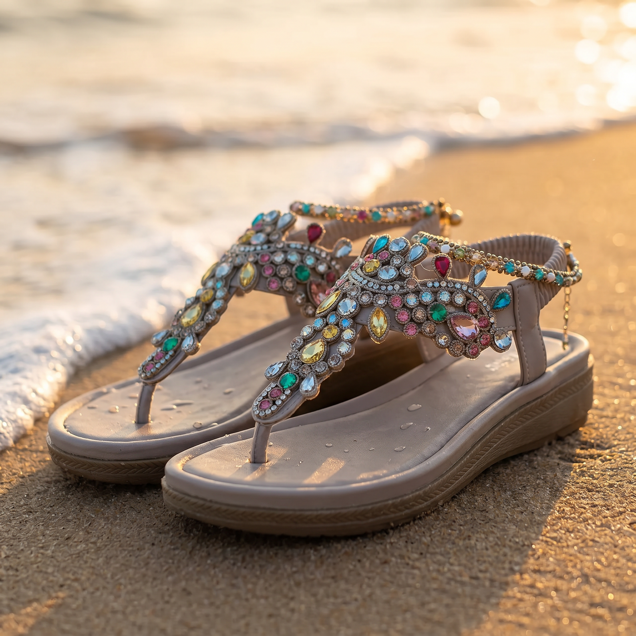 Marbella™  | Sandalias Informales Adornadas con Strass