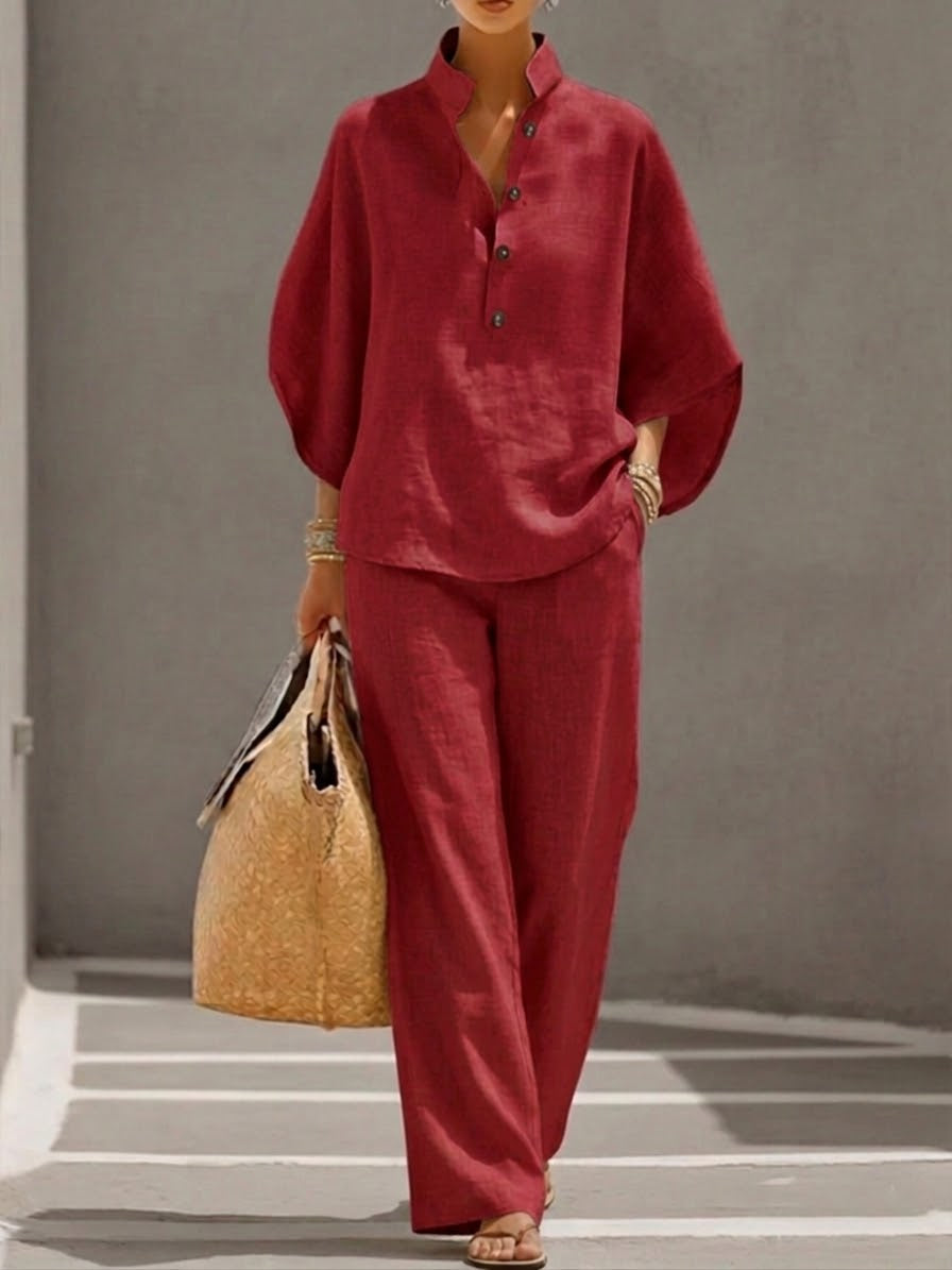 Mariel | Conjunto completo con mangas murciélago y pantalones amplios