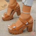 Sandalias de Mujer Bootara Velora: Detalle de Costura, Plataforma y Tacón de Bloque